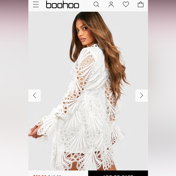 Never worn (didn’t fit me) Lacey white dress - Picture 2 of 3